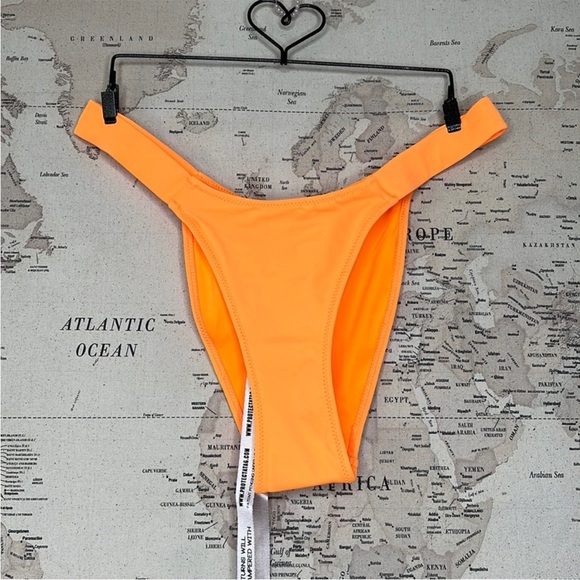 House of CB 'Flora" Orange Halter Bikini Bottoms NWT - Picture 4 of 6